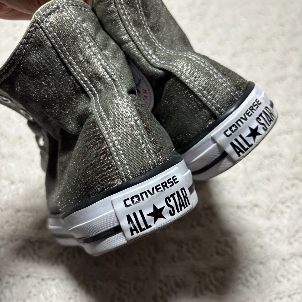 Converse All Star Textile Golden Metallic Shimmer High Top Sneakers Women's Sz 9